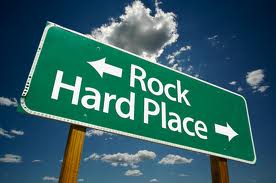 rock hard place